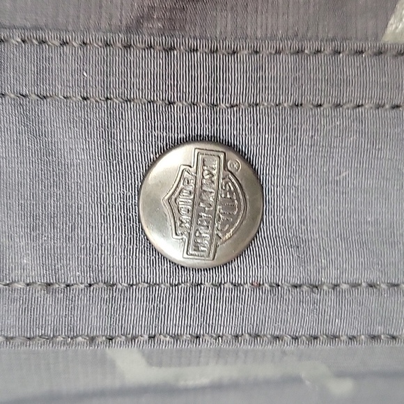 Harley Davidson Snap Front Shirt Jacket Men's size 3XL Gray Black - Picture 7 of 12